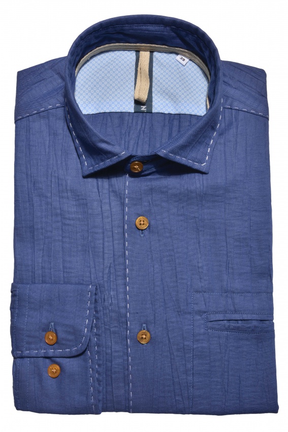 Dark blue Extra Slim Fit Oxford Shirt - Shirts - E-shop | alaindelon.co.uk