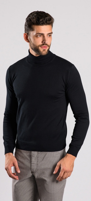 Black turtleneck - Knitwear - E-shop | alaindelon.co.uk