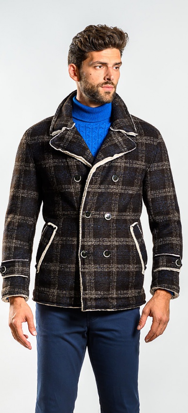 Checkered deals shearling jacket