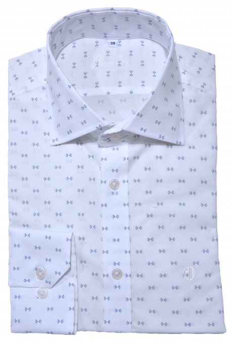 White Extra Slim Fit printed shirt