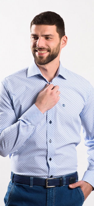 Blue patterned Slim Fit shirt
