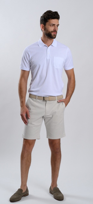 Beige Shorts with Small Pattern