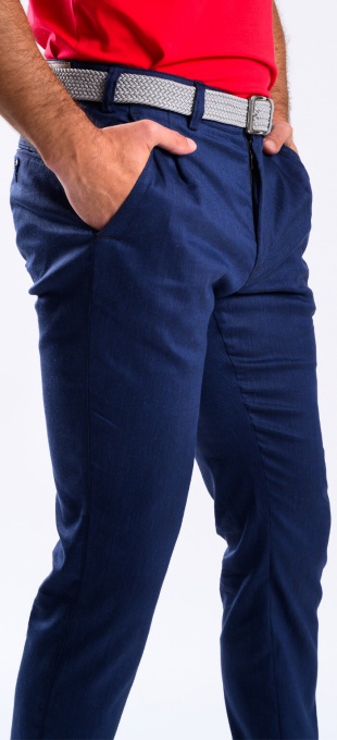 Dark blue linen chinos