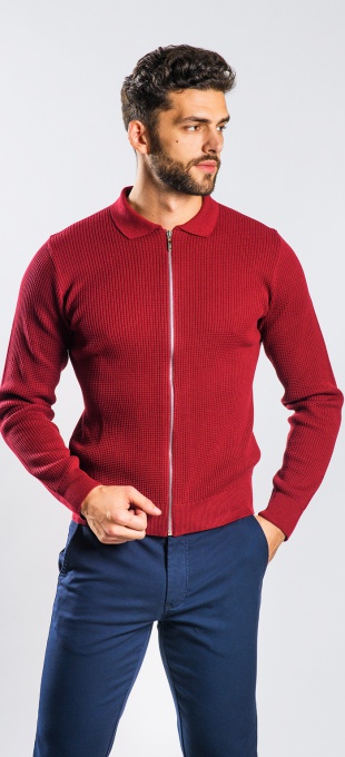Burgundy zip sweater