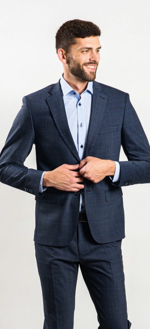 Grey-blue Slim Fit suit