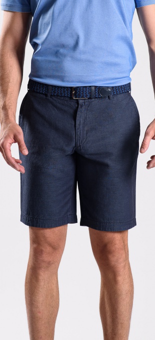 Grey-blue linen shorts