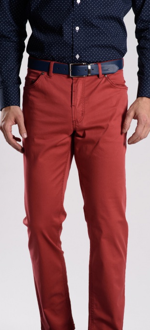 Red cotton trousers