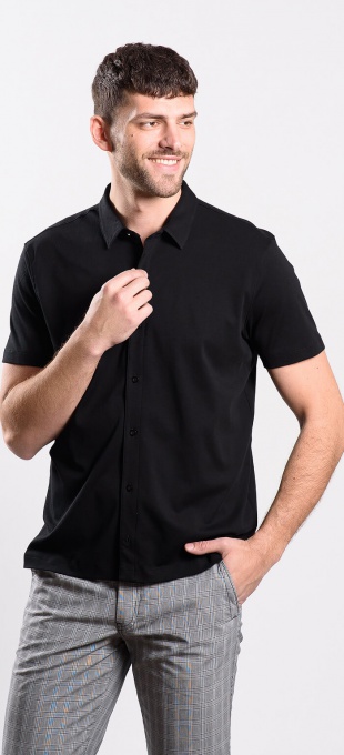 Čierna košeľa s krátkym rukávom