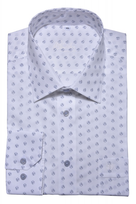 White Classic Fit printed shirt