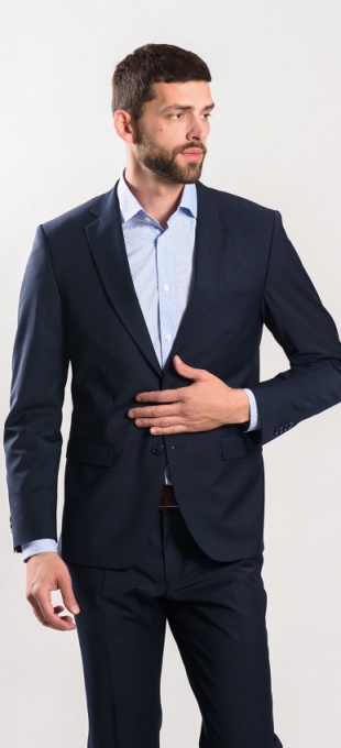 Tmavomodré oblekové sako rady Basic XL veľkosti