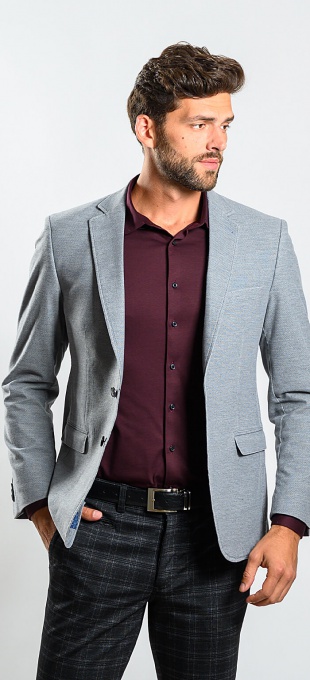Light grey cotton blazer