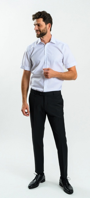 White Classic Fit Short-Sleeve Shirt
