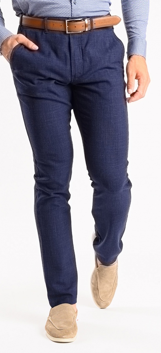 Dark Blue chinos with Linen