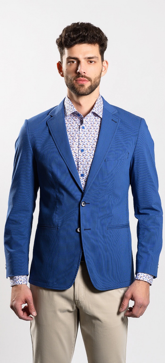 Blue checkered blazer