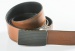 Reversible leather belt with easy fix buckle