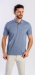 Blue polo shirt with fine pattern