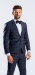 Blue Slim fit suit with burgundy check plaid XL sizes