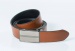 Reversible leather belt with easy fix buckle