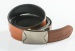 Reversible leather belt with easy fix buckle