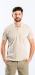 Beige polo shirt with a pattern of cubes