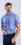 Blue Slim Fit Short Sleeve Shirt with fine pattern
