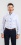 White Extra Slim Fit Shirt with squares pattern with contrasting placket