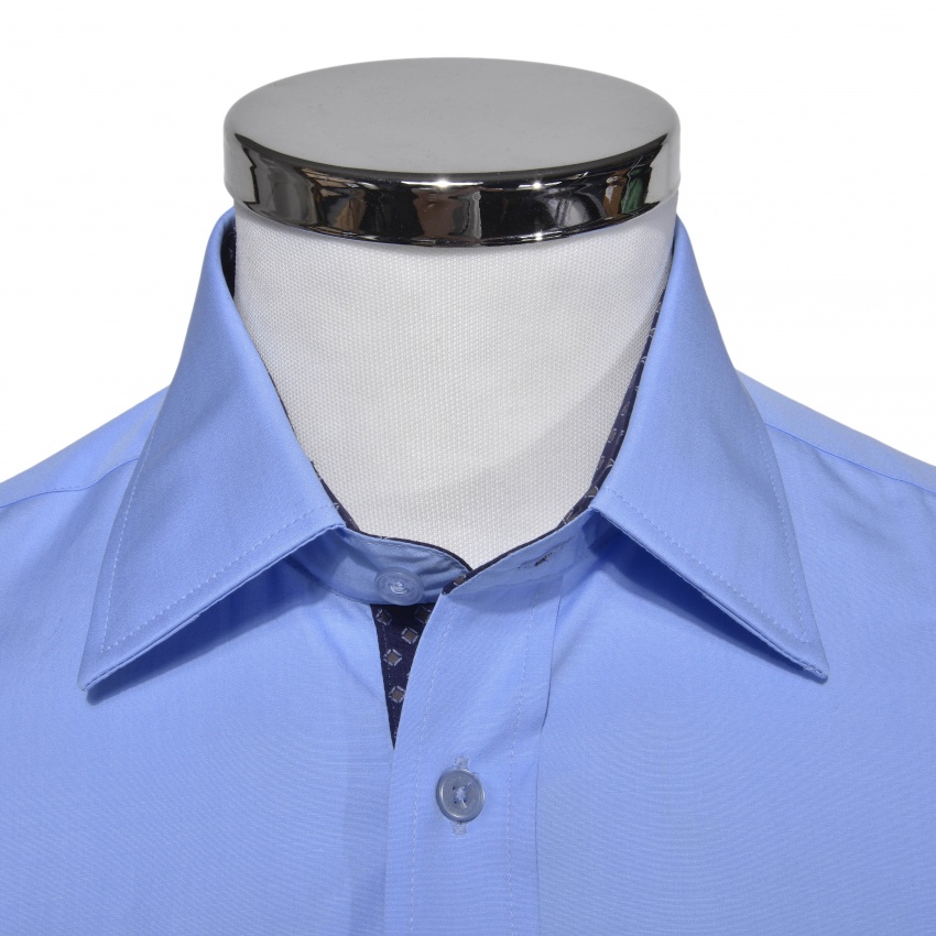 Blue Classic Fit business shirt - Shirts - E-shop | alaindelon.co.uk