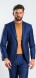 Modrý vlnený Slim Fit oblek