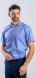 Blue Slim Fit Short Sleeve Shirt with fine pattern