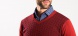 Burgundy cotton v-neck