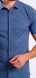 Dark blue patterned Extra Slim Fit stretch short sleeved shirt