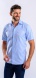 Pale blue Slim Fit Short Sleeve Shirt with fine pattern