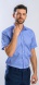 Blue Classic Fit Short Sleeve Shirt with fine pattern