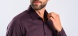 Aubergine stretch Extra Slim Fit non-iron shirt