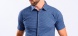 Dark blue patterned Extra Slim Fit stretch short sleeved shirt