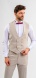 Light beige wedding Slim Fit suit with waistcoat