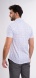 White Extra Slim Fit stretch short sleeved shirt with palm pattern
