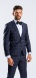 Blue Slim fit suit with burgundy check plaid XL sizes
