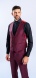 Burgundy Slim Fit Suit with Waistcoat