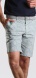 Grey cotton shorts with bold pattern