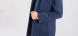 Blue wool coat with herringbone pattern