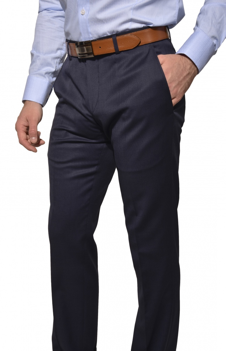 Tmavomodré Basic oblekové nohavice