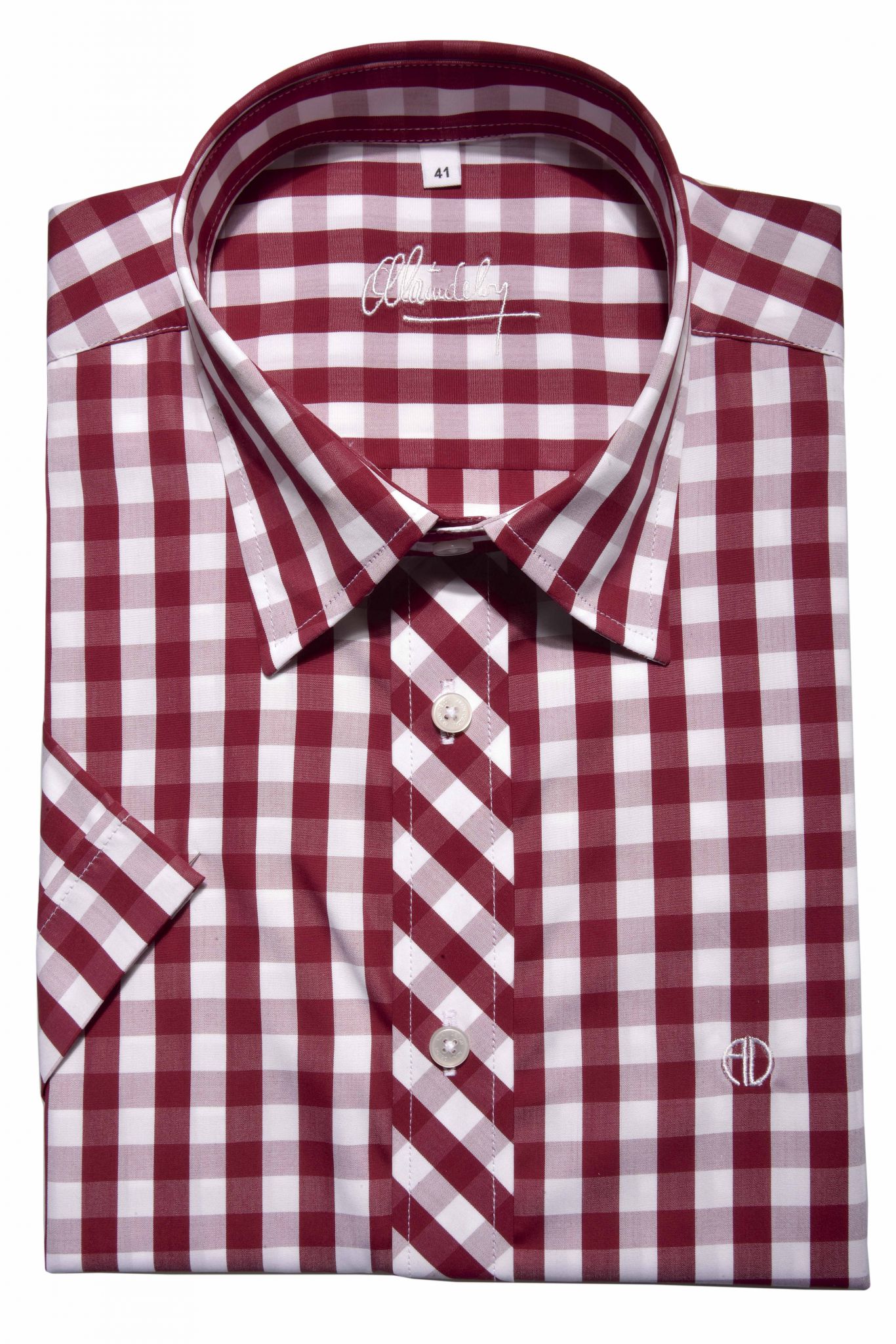 Red checkered Slim Fit short sleeved shirt - Short sleeved shirts - E ...