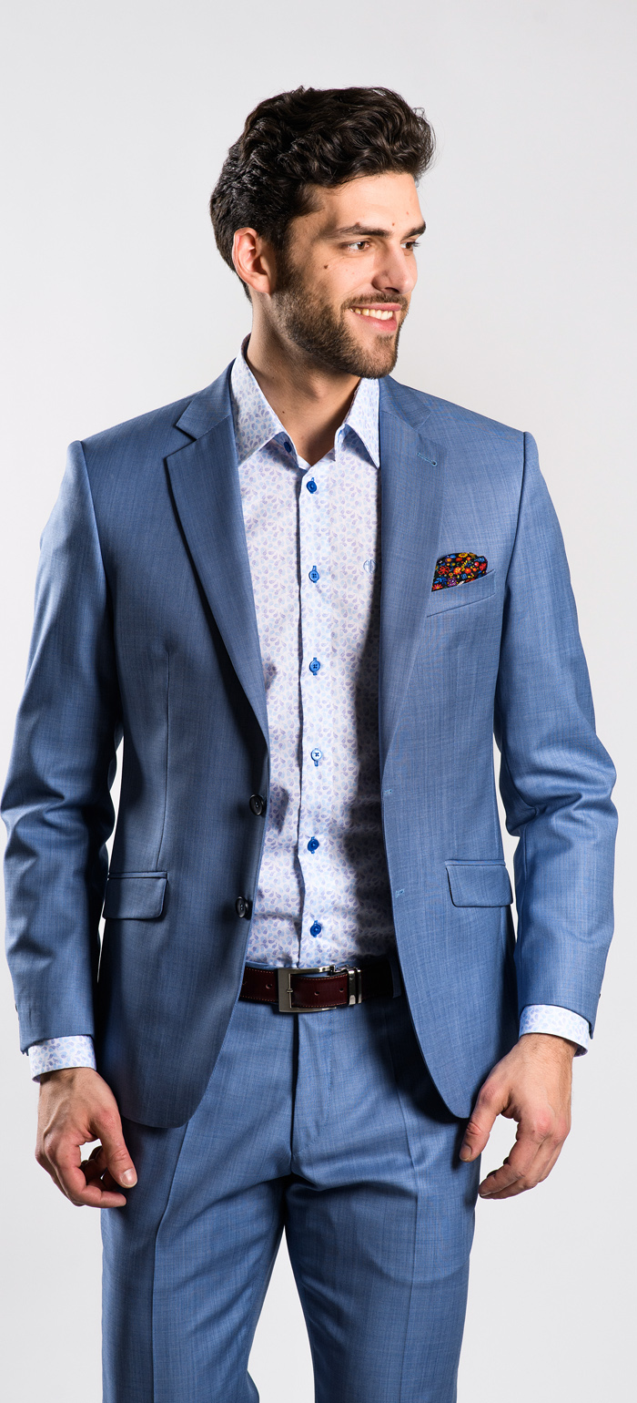 Light blue wool suit - Suits - E-shop | alaindelon.co.uk
