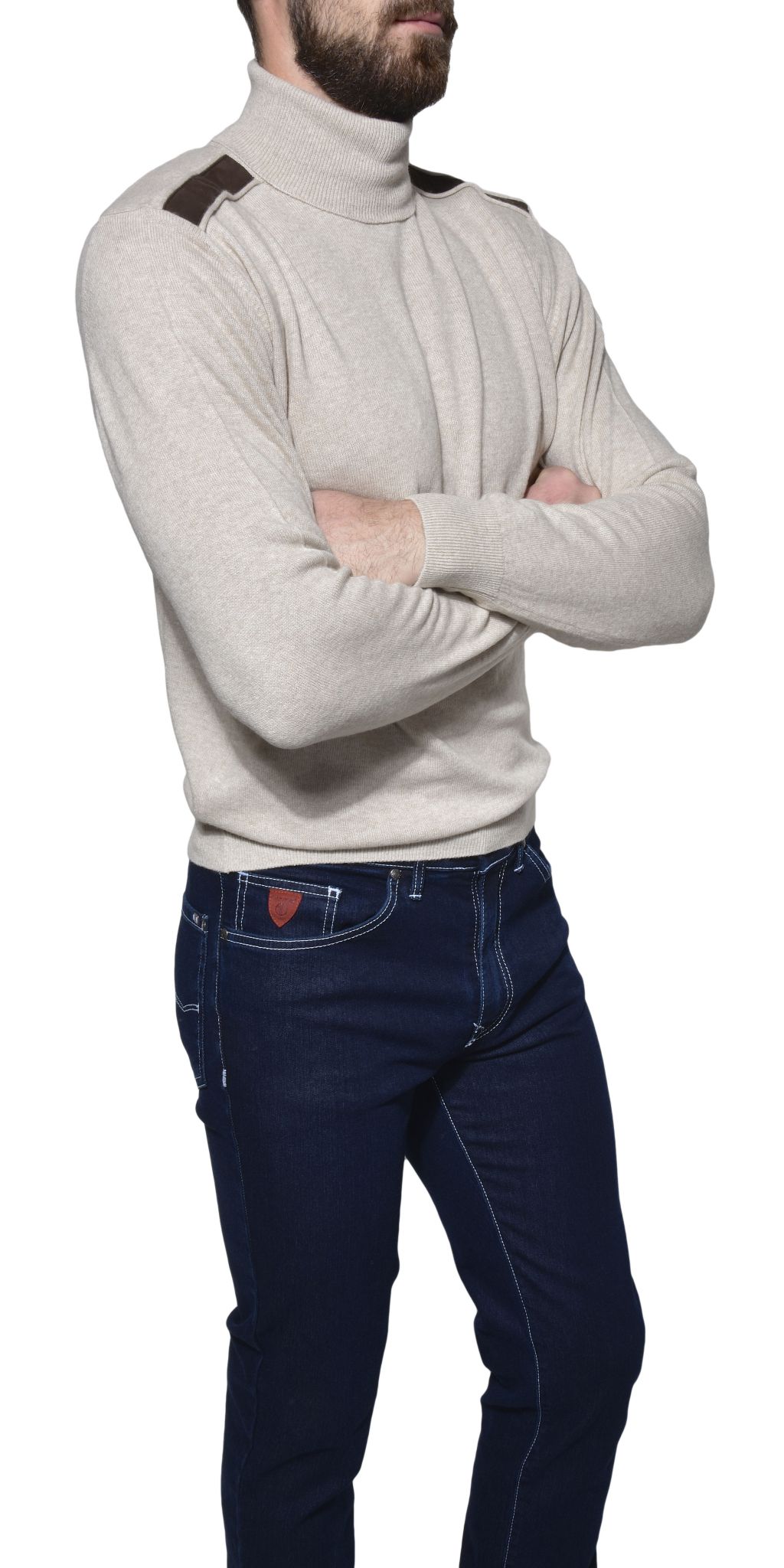 light brown turtleneck outfit