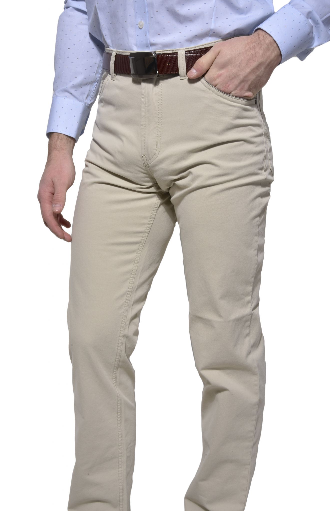 Casual khaki trousers - Trousers - E-shop | alaindelon.co.uk