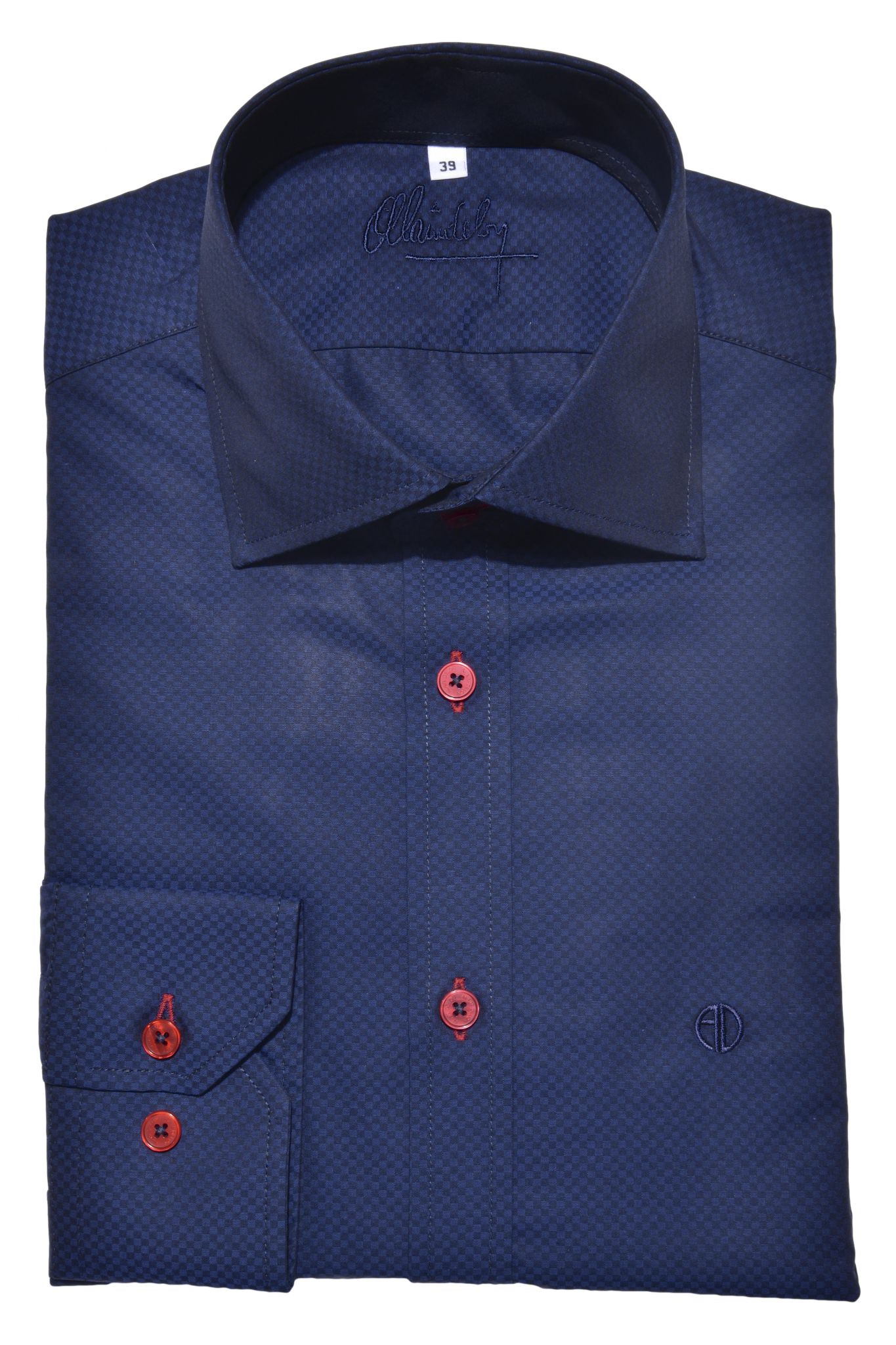 Dark blue Extra Slim Fit shirt - Shirts - E-shop | alaindelon.co.uk