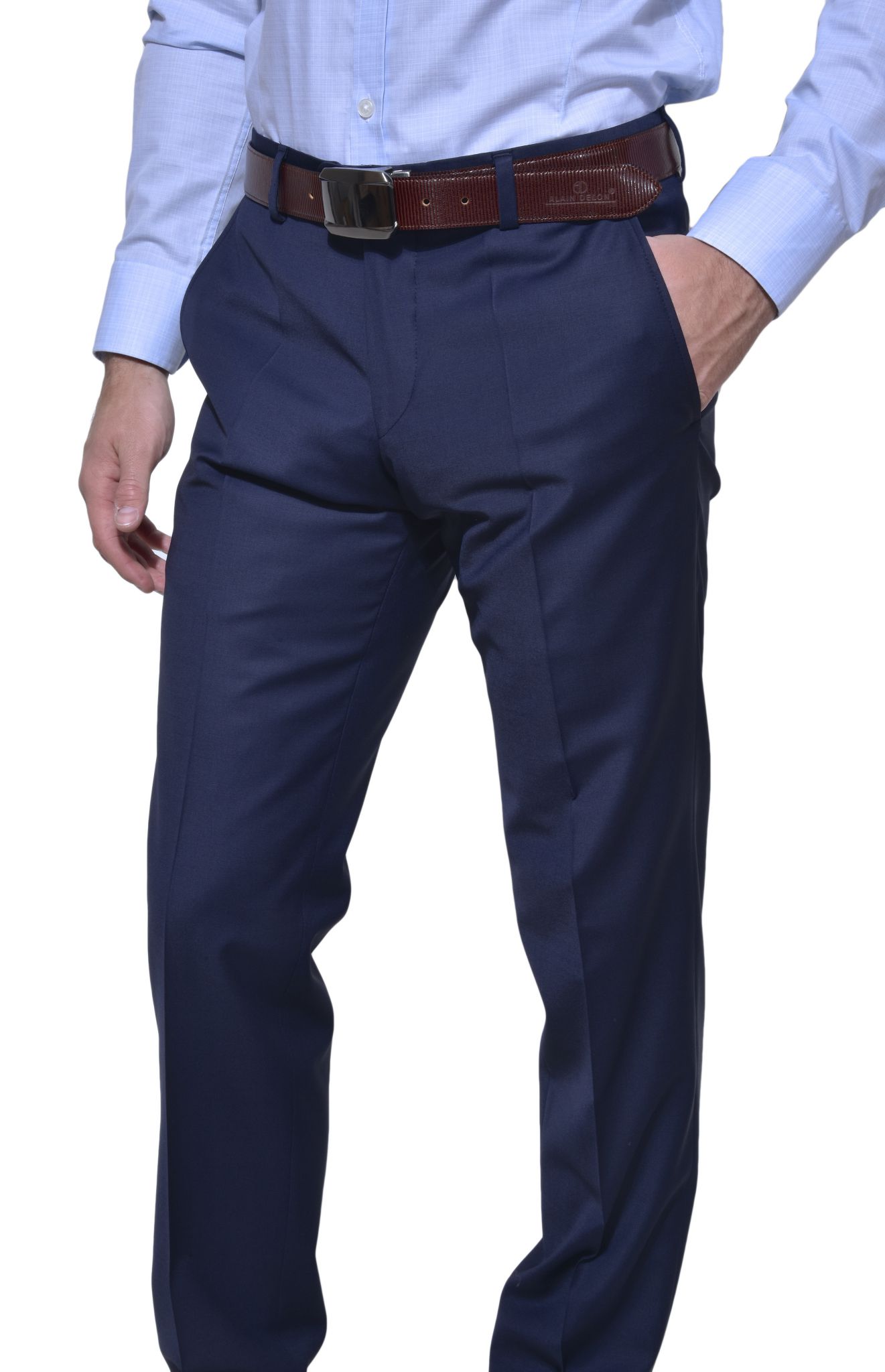 Dark blue suit trousers - Trousers - E-shop | alaindelon.co.uk