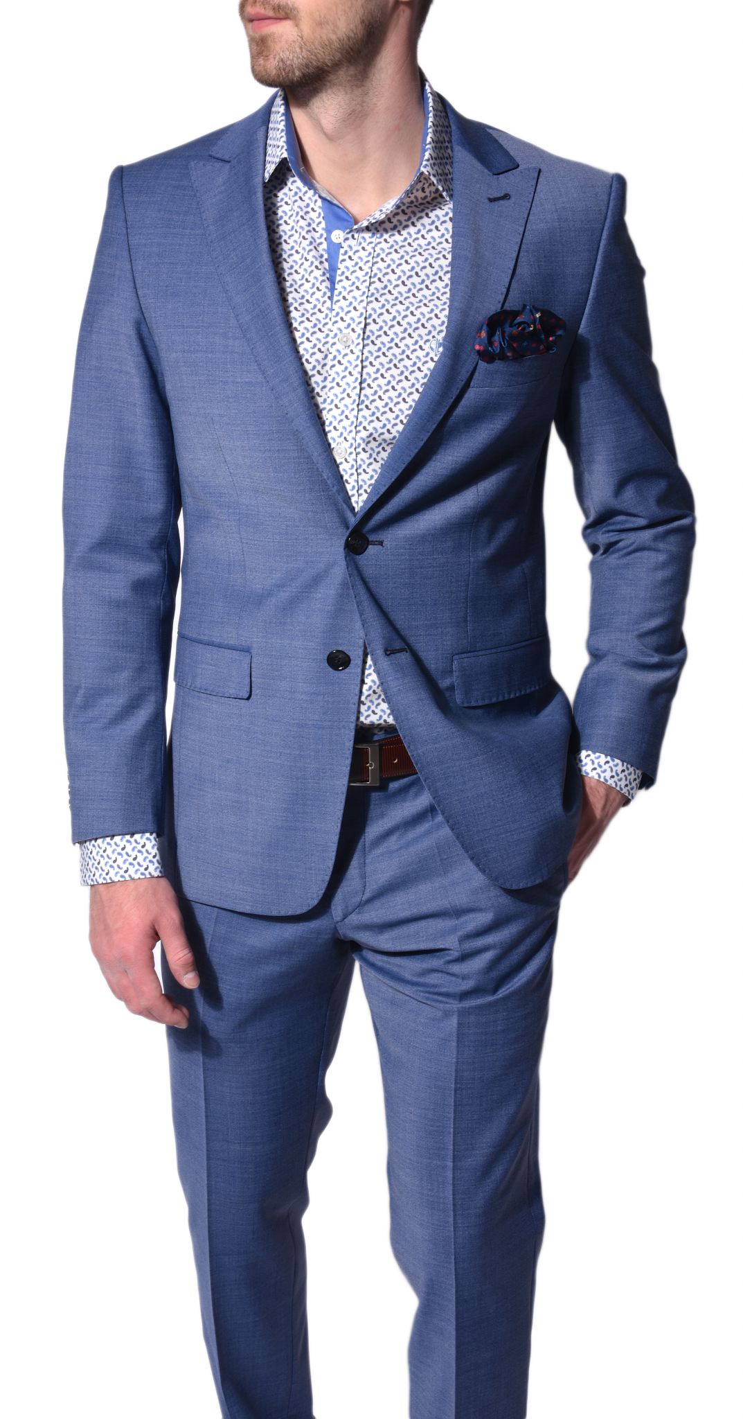 Light blue Slim Fit suit - Suits - E-shop | alaindelon.co.uk