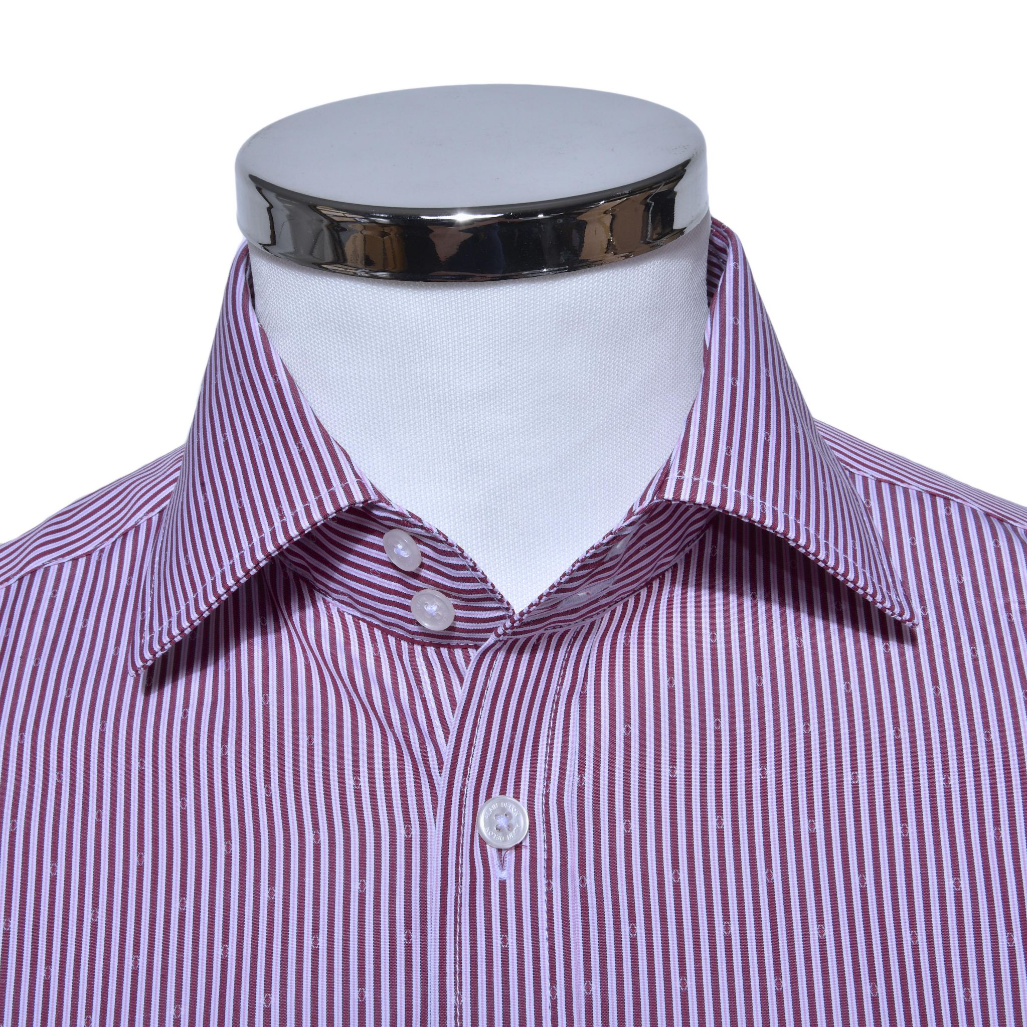 Burgundy striped Extra Slim Fit shirt - Shirts - E-shop | alaindelon.co.uk